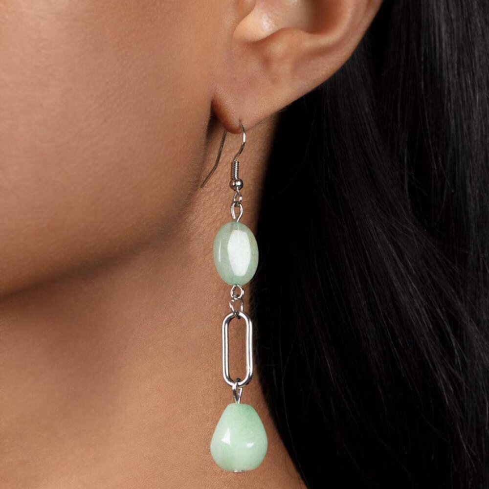 Paparazzi Jewelry Accessories - Stone Apothecary - Green Earrings - Vintage